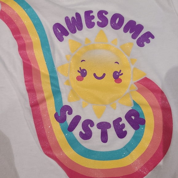 🌟5/$25 Awesome Sister T-Shirt Size 9-12 Months - Picture 5 of 6